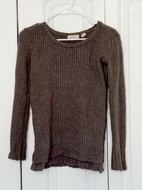 Inhabit Silk and Cashmere Crewneck Sweater in Warm Dark Gray